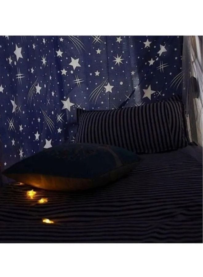 Bluejw White Star Designed Lower Deck Curtain Cotton Blend Blue/White  - Image 3