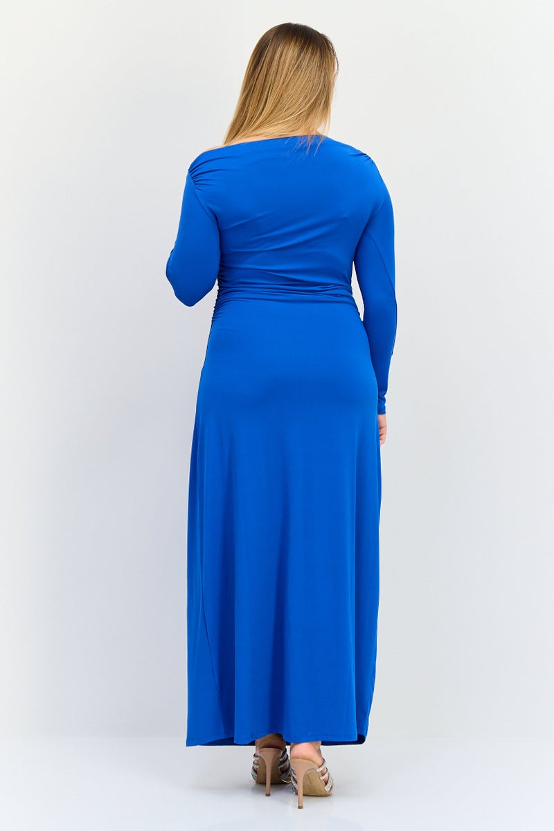 Kathy Ireland Women Solid Maxi Dress, Royal Blue  - Image 2