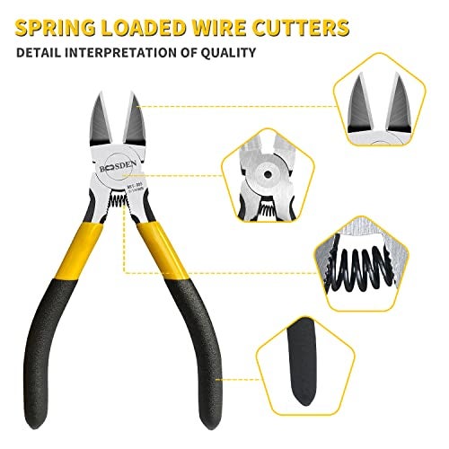 BOOSDEN 5 inch Flush Cutter, Dikes Wire Cutter for Crafting Electrical Jewelry Making, Ultra Sharp Wire Clippers - Image 3