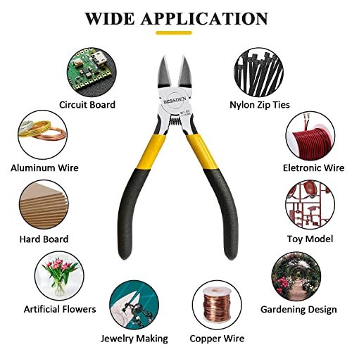 BOOSDEN 5 inch Flush Cutter, Dikes Wire Cutter for Crafting Electrical Jewelry Making, Ultra Sharp Wire Clippers - Image 4