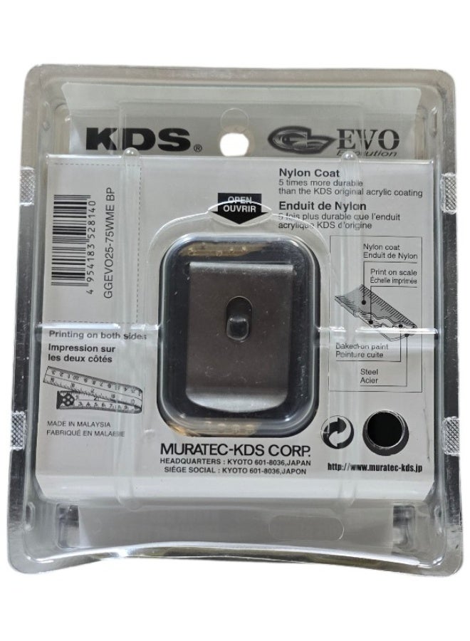 كي دي اس شريط قياس KDS EVO GGEVO25-75ME GG Evolution بطول 7.5 متر / 25 قدم – شريط مطلي بالنايلون، متانة ×5، تصميم GoodGrip - Image 4