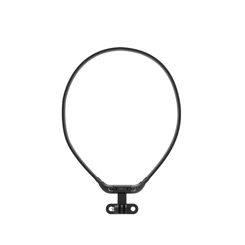 Selfie Neck Holder Mount: Black Silica Gel Comfortable Hands-free - Broadly Compatible With Sports Cameras & Smartphones For First-person Perspective Video Recording - Image 1