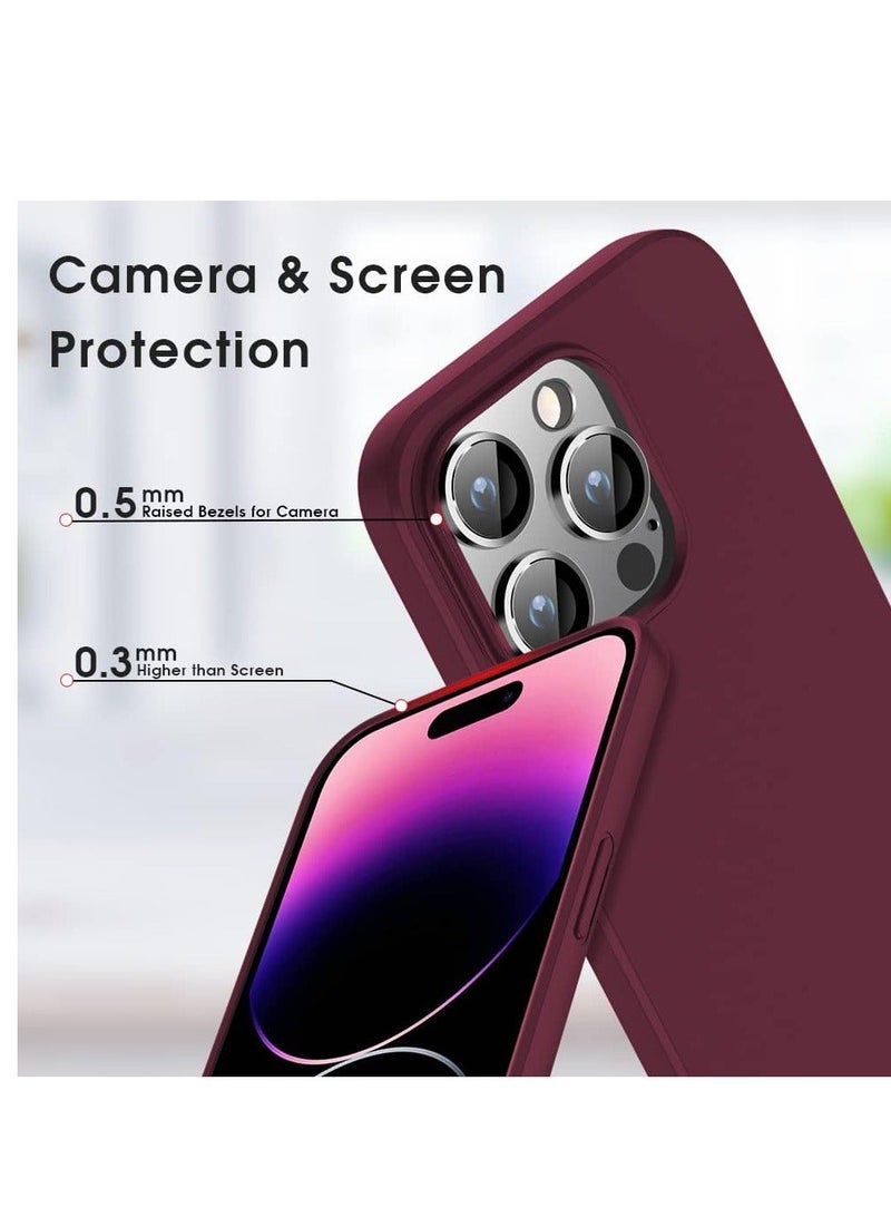 Raxoom Compatible iPhone 14 Pro Max Case Slim Fit Ultra-Thin [Guardian Series] Soft TPU Matte Finish Coating Phone Cases Lightweight Anti-Scratch Back Cover Grip 6.7" (2022)-Wine red - Image 2
