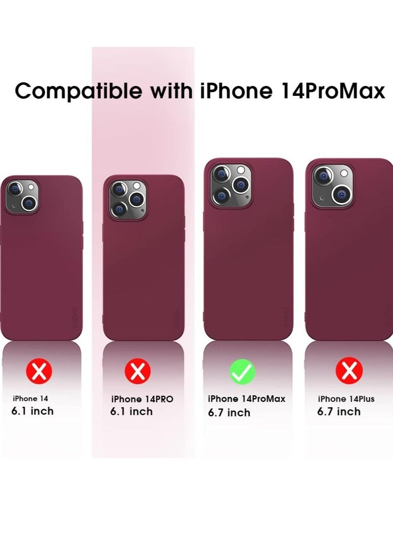 Raxoom Compatible iPhone 14 Pro Max Case Slim Fit Ultra-Thin [Guardian Series] Soft TPU Matte Finish Coating Phone Cases Lightweight Anti-Scratch Back Cover Grip 6.7" (2022)-Wine red - Image 3