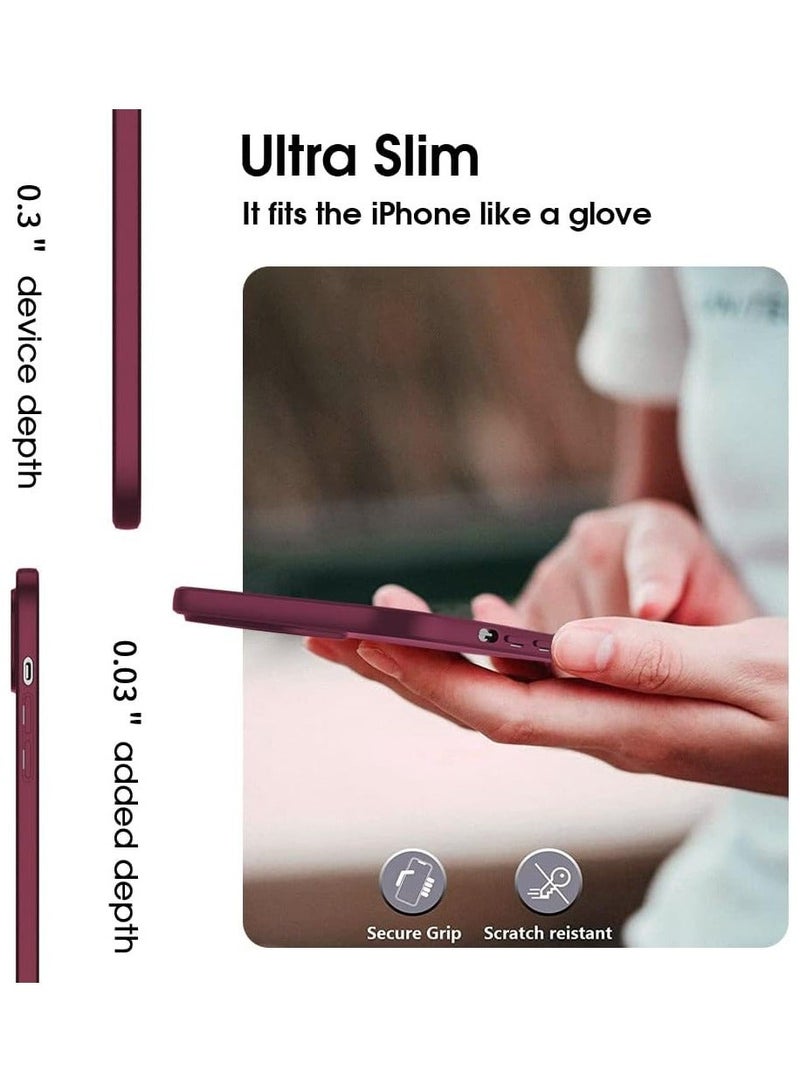 Raxoom Compatible iPhone 14 Pro Max Case Slim Fit Ultra-Thin [Guardian Series] Soft TPU Matte Finish Coating Phone Cases Lightweight Anti-Scratch Back Cover Grip 6.7" (2022)-Wine red - Image 5