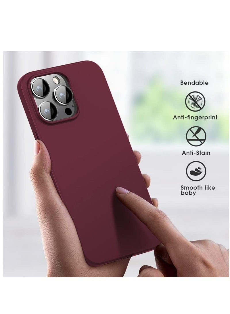 Raxoom Compatible iPhone 14 Pro Max Case Slim Fit Ultra-Thin [Guardian Series] Soft TPU Matte Finish Coating Phone Cases Lightweight Anti-Scratch Back Cover Grip 6.7" (2022)-Wine red - Image 4