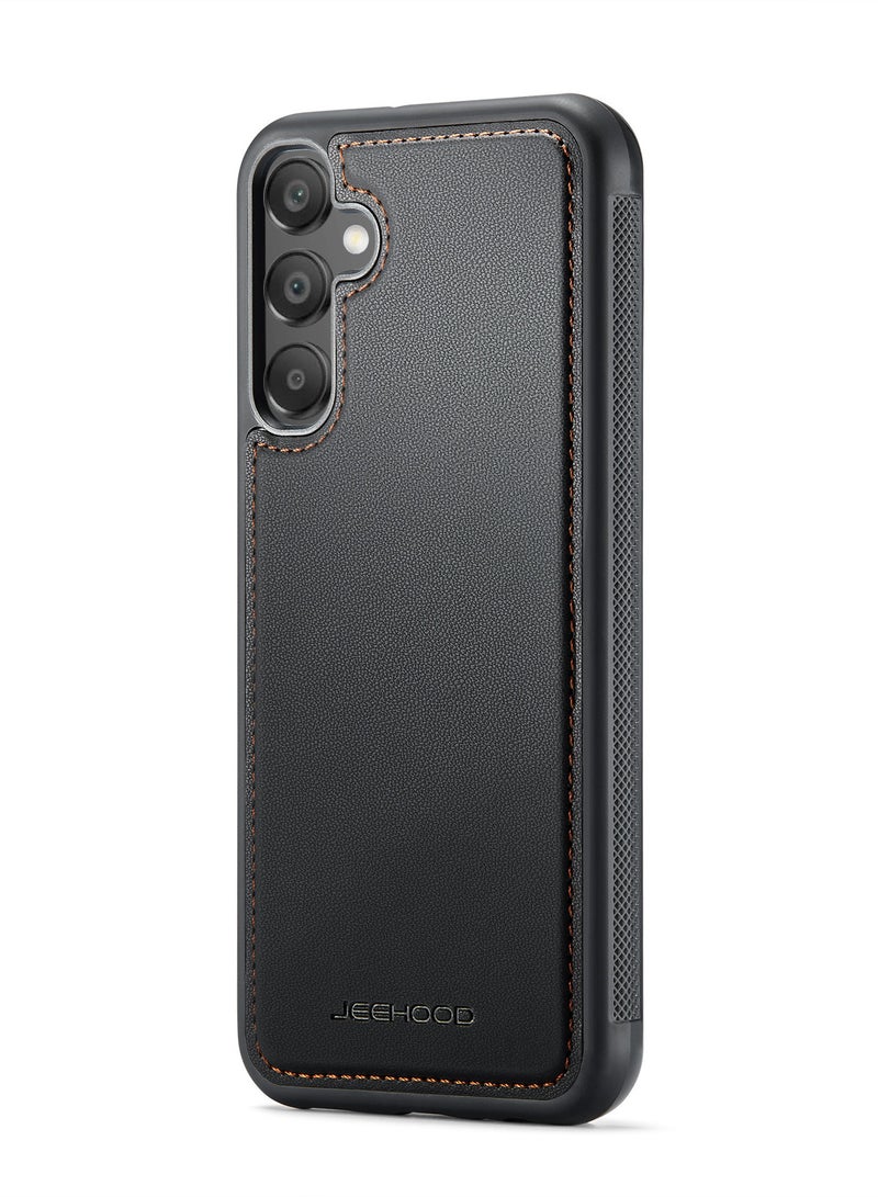 جيهود كيس مي جراب موبايل متوافق مع سامسونج جالاكسي ايه 55  فاخر من جلد البولي يوريثين غطاء خلفي متوافق مع سامسونج جالاكسي ايه 55 - اسود - Image 1