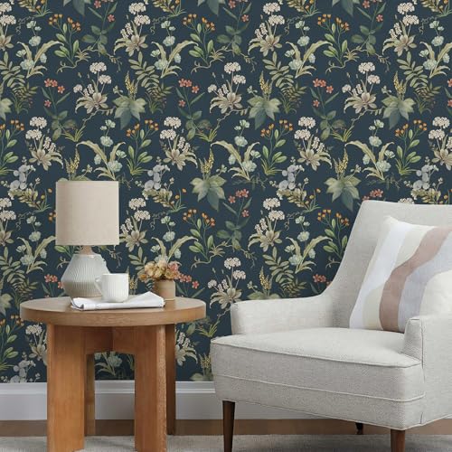 Simon&Siff Vintage Wallpaper Peel and Stick Modern Floral Wall Paper Wildflowers Botanical Contact Paper Removable Renter Friendly Wallpaper 480" x 17.3" - Image 5