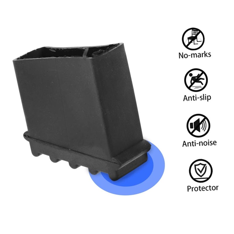 2Pcs Non Slip Rubber Ladder Feet Covers Black Protect Floors Enhance Stability Easy Install - Image 3