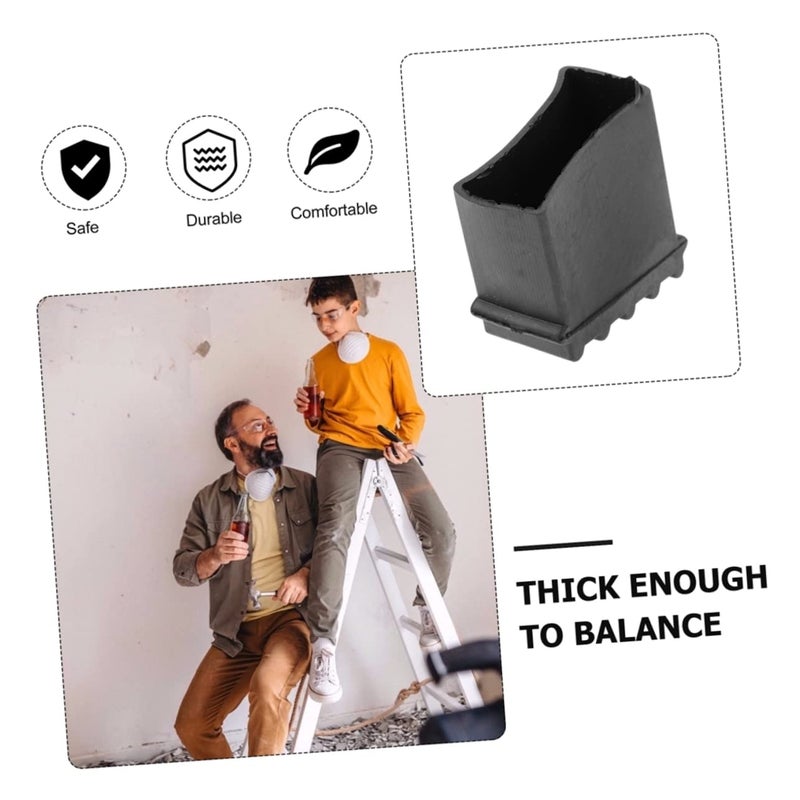2Pcs Non Slip Rubber Ladder Feet Covers Black Protect Floors Enhance Stability Easy Install - Image 4