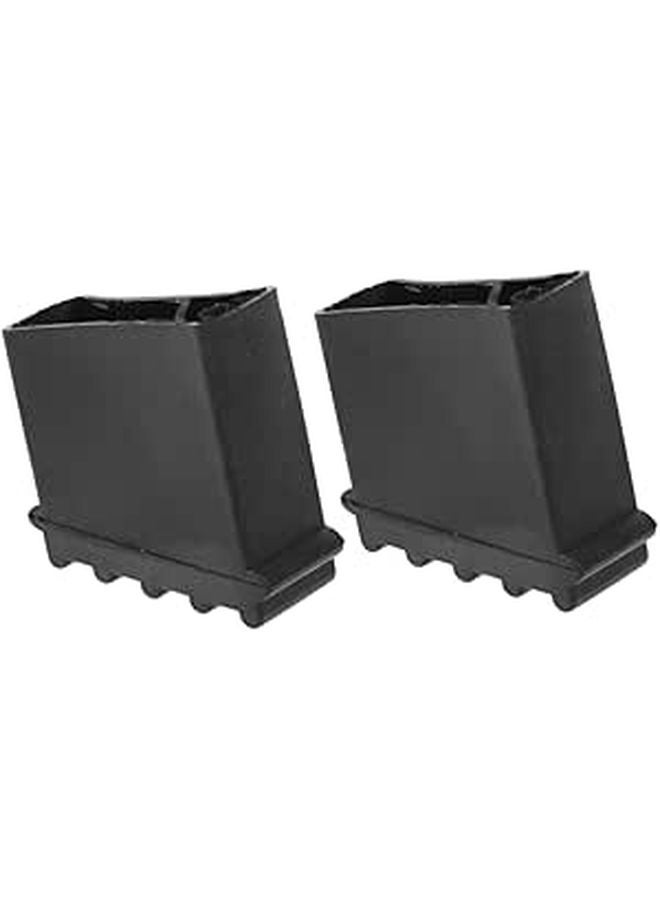 2Pcs Non Slip Rubber Ladder Feet Covers Black Protect Floors Enhance Stability Easy Install - Image 1
