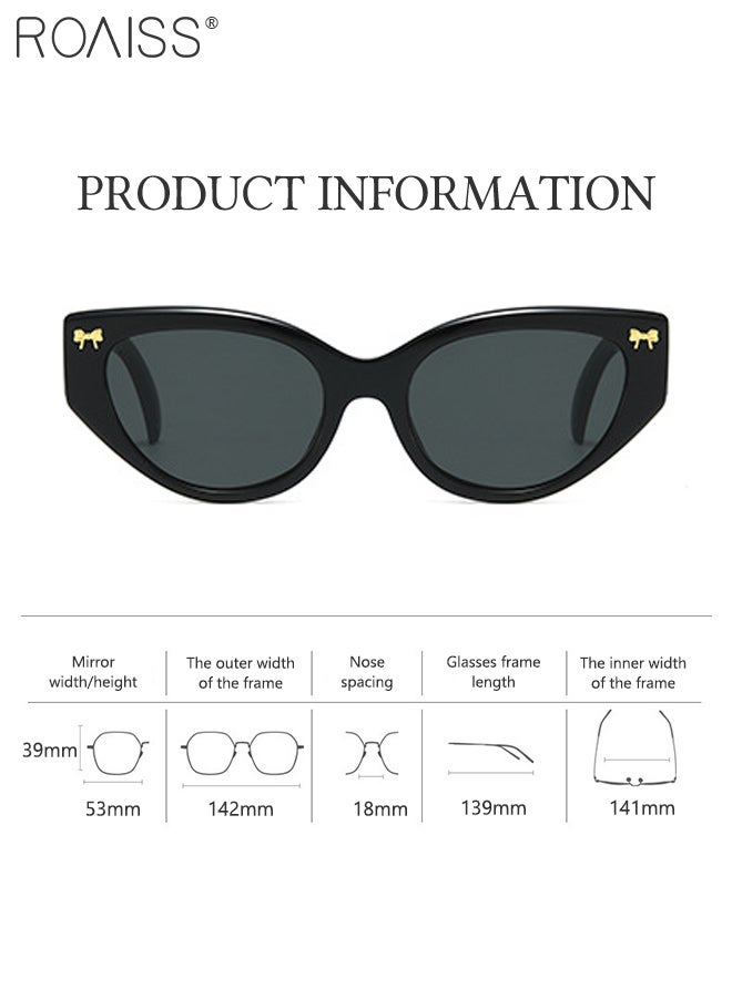 roaiss Women's Fashionable Cat-eye Sunglasses UV400 Protection Sun Glasses With Bow Decoration,Fashion Anti-Glare Sun Shades for Ladies Outdoor Party Street Photography - Image 3