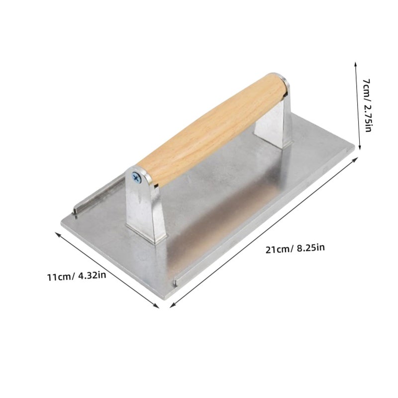 Aluminum Burger Press Meat Tenderizer Tool With Wooden Handle For Grill - Image 3
