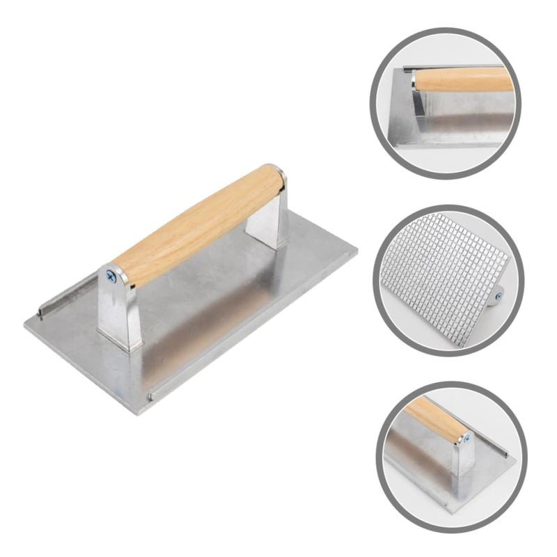 Aluminum Burger Press Meat Tenderizer Tool With Wooden Handle For Grill - Image 5