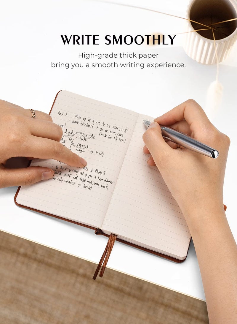 AISBUGUR Pocket Notebook, Small Notebook, 2-Pack Total 320 Pages,3.7" x 5.7" Pocket Notebook (2 Pack, Brown 2) - Image 4