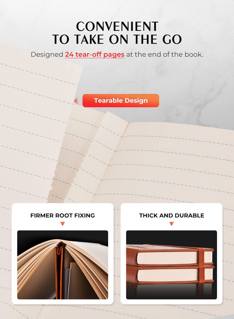 AISBUGUR Pocket Notebook, Small Notebook, 2-Pack Total 320 Pages,3.7" x 5.7" Pocket Notebook (2 Pack, Brown 2) - Image 2