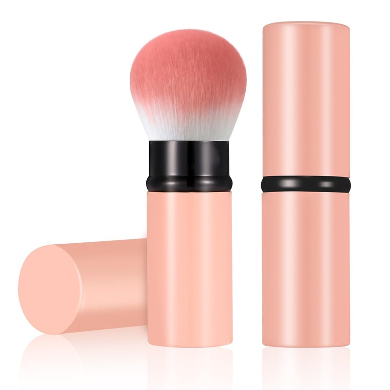M-Ved Retractable Kabuki Makeup Brush, Travel Face Blush Brush, Portable Powder Brush with Cover for Blush, Bronzer, Buffing, Flawless Powder Cosmetics - Image 1