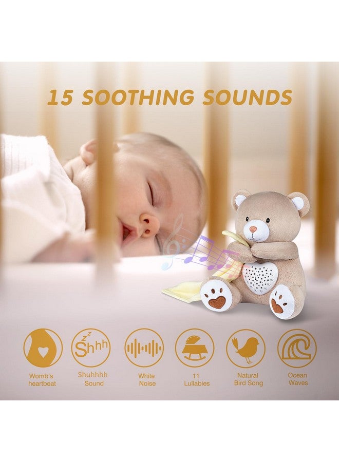 BEREST Rechargeable Baby Sleep Soother Bear, Mom's Heartbeat & Lullabies, White Noise Sound, Nursery Decor Night Light Projector, Toddler Crib Sleeping Aid, Baby Shower Gifts - Image 2