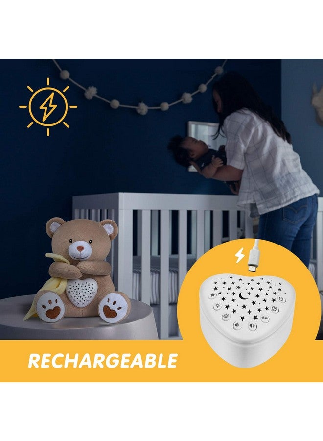 BEREST Rechargeable Baby Sleep Soother Bear, Mom's Heartbeat & Lullabies, White Noise Sound, Nursery Decor Night Light Projector, Toddler Crib Sleeping Aid, Baby Shower Gifts - Image 4