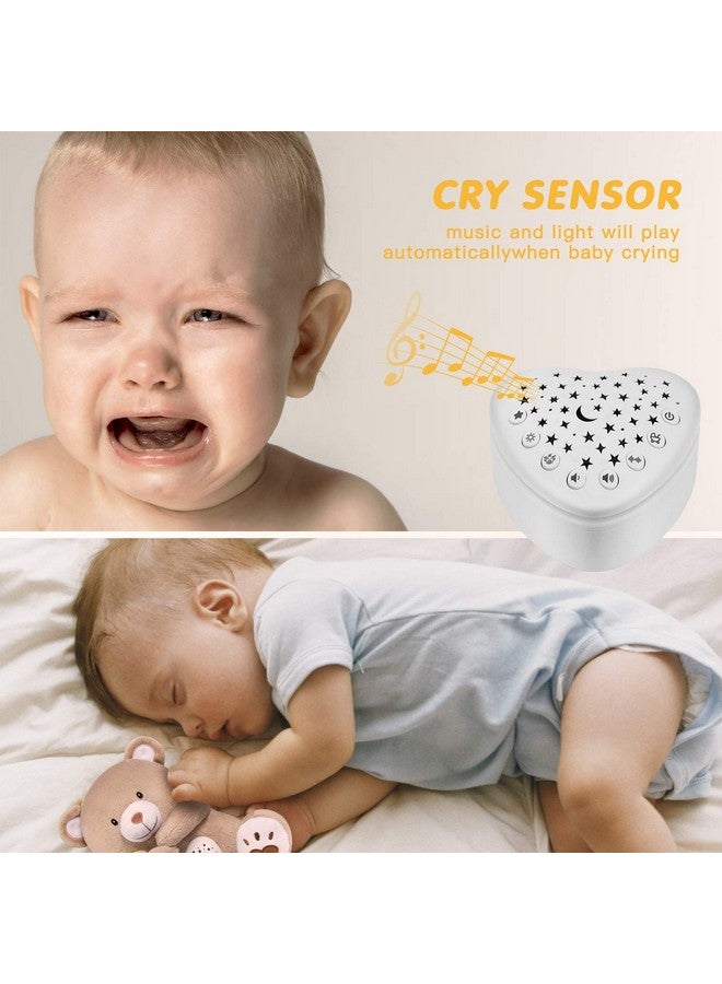 BEREST Rechargeable Baby Sleep Soother Bear, Mom's Heartbeat & Lullabies, White Noise Sound, Nursery Decor Night Light Projector, Toddler Crib Sleeping Aid, Baby Shower Gifts - Image 3