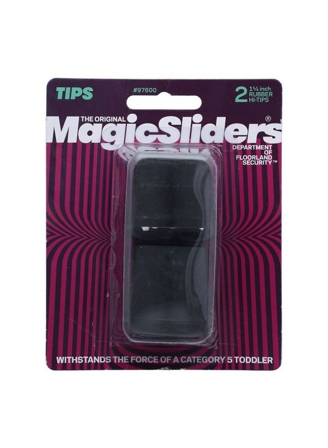 ماجيك سلايدرز 2 قطعة أطراف أرجل مطاطية دائري للأثاث بلون أسود 1-1/4 بوصة 97600 - Image 1