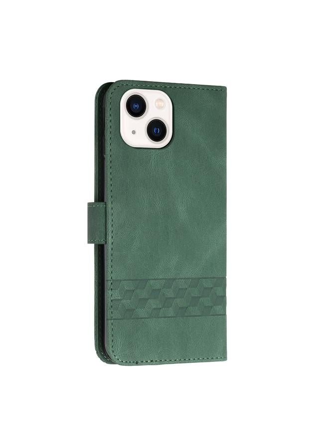 Zaboon Case For iPhone 13 mini Cubic Skin Feel Flip Leather Phone Case - Image 3