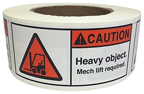 MR-LABEL MR Label Company Caution Heavy Object Mech Lift Required Rolls - Image 2