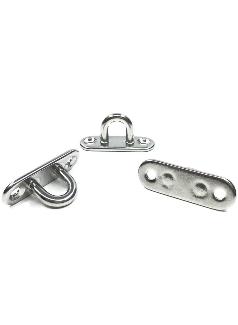 Generic Stainless Steel Ceiling Hook Pad Eye Plate, Wall Mount Hook, 1.8 inch Marine Hardware Staple Hook Loop Screws Set, 600LB Loading Capacity (Pack of 8) - Image 5