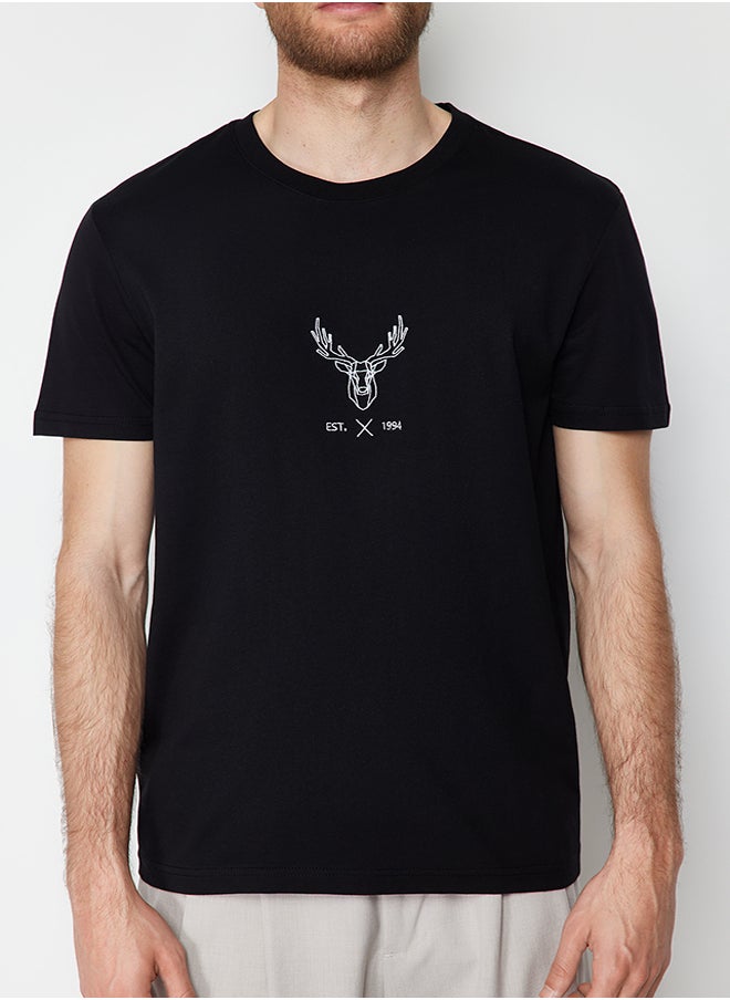 Black Regular Cut Deer Embroidered 100% Cotton T-Shirt TMNSS24TS00165 - pzsku/Z12B3BED57A031DB5BFADZ/45/_/1730942028/dc1c7d51-0b2c-41e5-8568-5e5ccf24dcbe