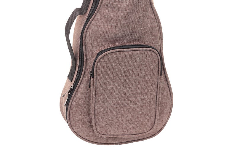HOT SEAL Simple Linen 10MM Classic Thick Durable Ukulele Case Bag with Large Storage (21in, Brown) - Image 4
