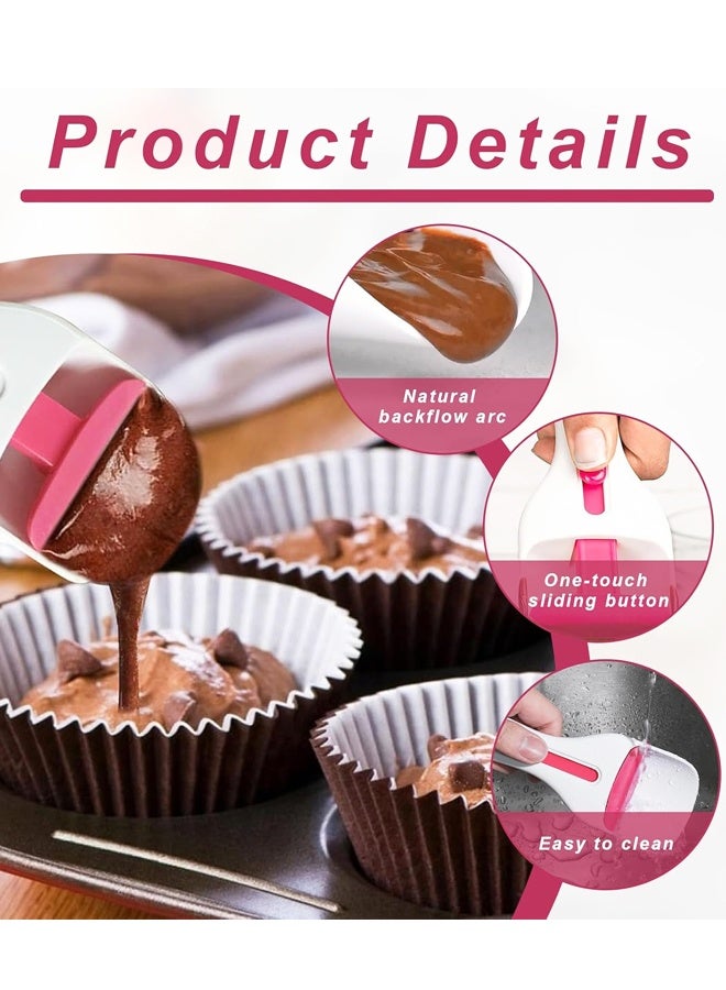 One Click Sliding Cupcake Batter Dispenser Scoop Baking Tool for Cookie Dough Pancakes - Image 3