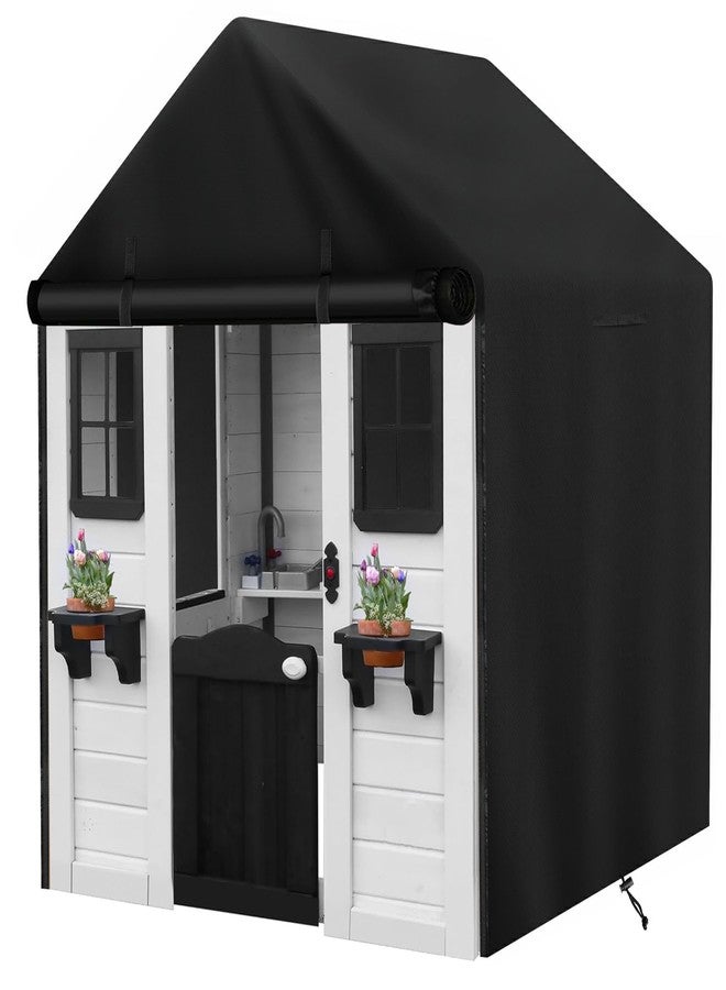 tonhui Outdoor Kids Playhouse Cover, 43" L x 47" W x 55" H Waterproof Cover for Backyard Wooden Playhouse, Heavy Duty Oxford Fabric All-Weather Protection with Zipper - Image 1