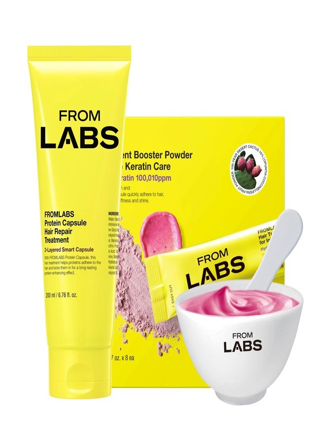 FROMLABS Hair Repair Duo – Protein Capsule Hair Repair Treatment (6.76 fl oz) + Intensive Keratin Booster Powder (8 Pack) - Image 1