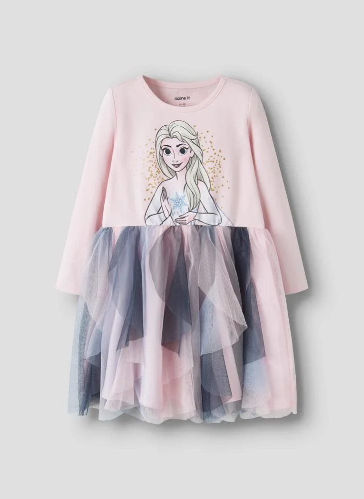Kids Frozen Long Sleeve Tulle Midi Dress