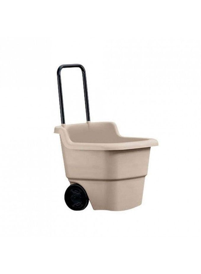 suncast Resin 15.5 Gallon Multi-Purpose Cart With Wheels, Brown,Taupe - Image 5
