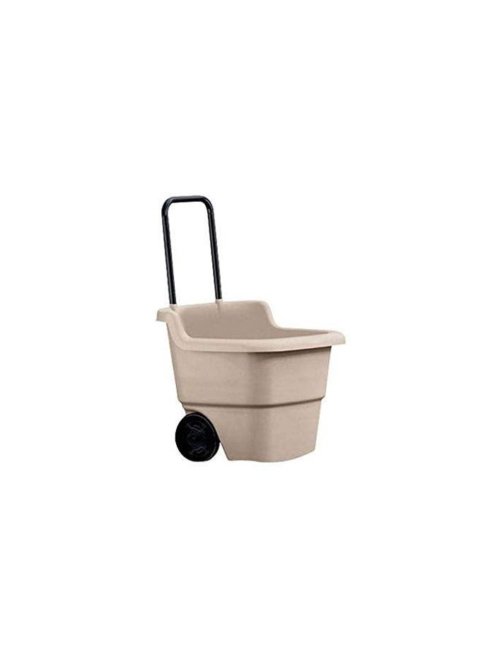 suncast Resin 15.5 Gallon Multi-Purpose Cart With Wheels, Brown,Taupe - Image 4
