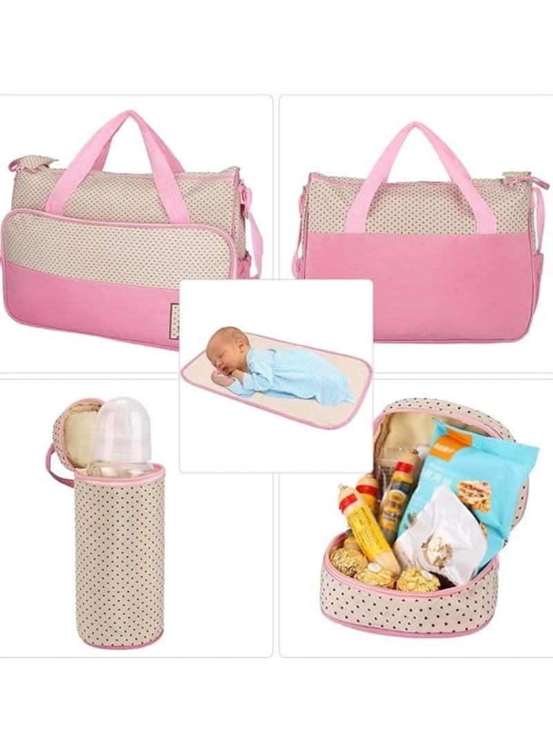 Elegant Pink Baby Diaper Bag Set Travel Companion for Moms - Image 3