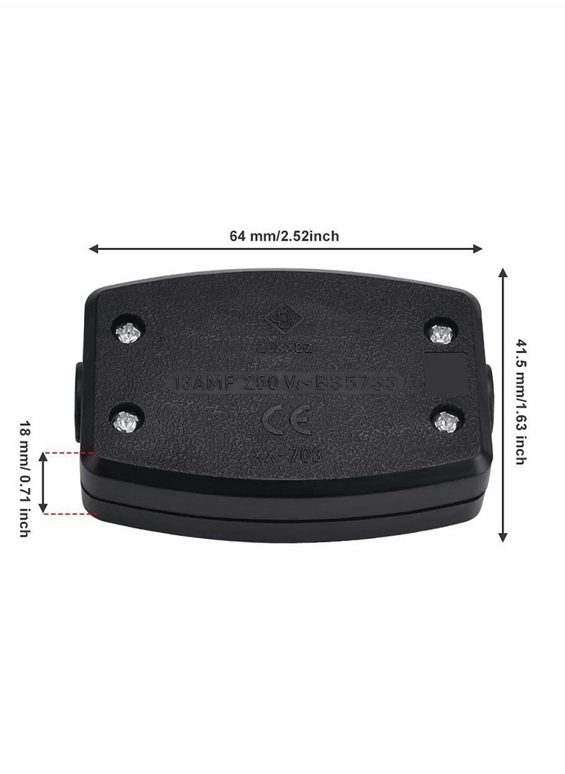 Excefore - 3 Terminal Electrical Junction Box, 2 Pcs Cable Joiner Box Set, In-line Connector 250v 13A - Image 1