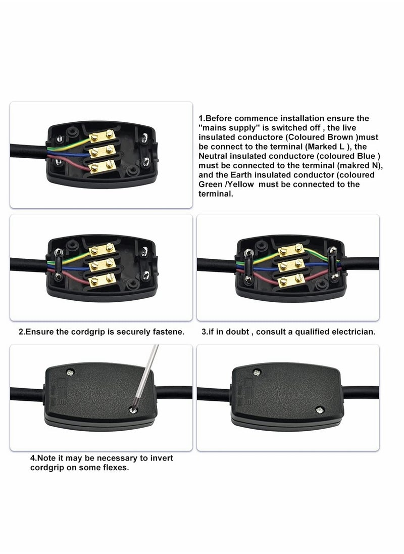 Excefore - 3 Terminal Electrical Junction Box, 2 Pcs Cable Joiner Box Set, In-line Connector 250v 13A - Image 1