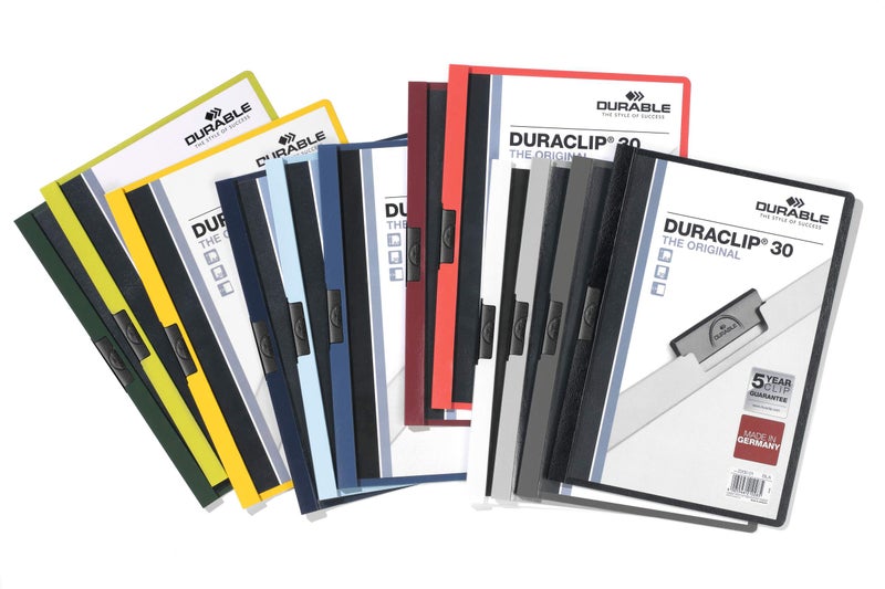Durable DURACLIP Clip Folder 30 A4 | Secure Steel Clip Holds 1–30 Sheets, Transparent Front & Coloured Back, Slim 5 mm Profile, 5-Year Clip Warranty, File Folder – Durable - Image 5