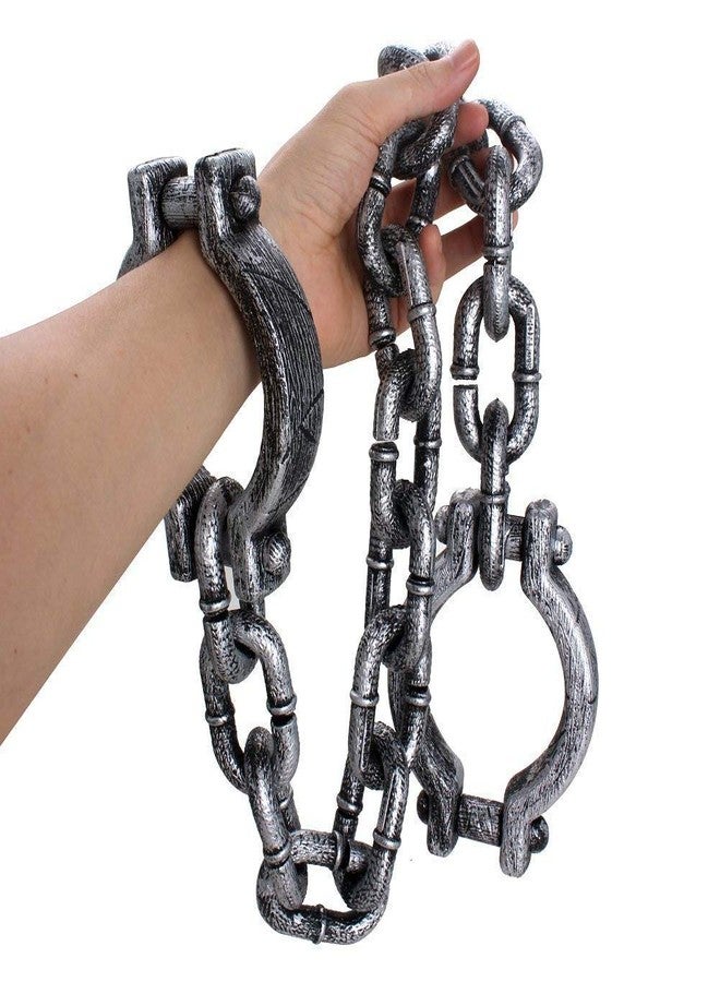 Bezall Halloween Chain, Plastic Wrist Shackles Prison Handcuffs Links for Halloween Haunted Decoration Costume Party Trick Props - Image 4