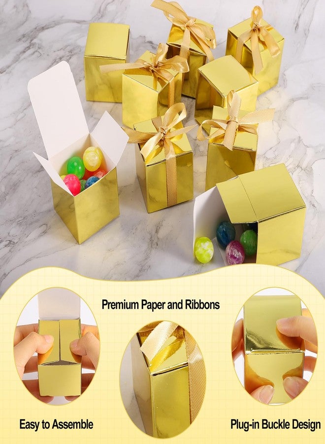 Dyrfolm 50 Pack Small Gift Boxes, 2x2x2 inch Favor Boxes with Gold Ribbons, Paper Gift Boxes with Lids for Presents, Candy Boxes for Wedding, Party, Christmas, Holidays, Birthdays, Baby Showers - Image 3