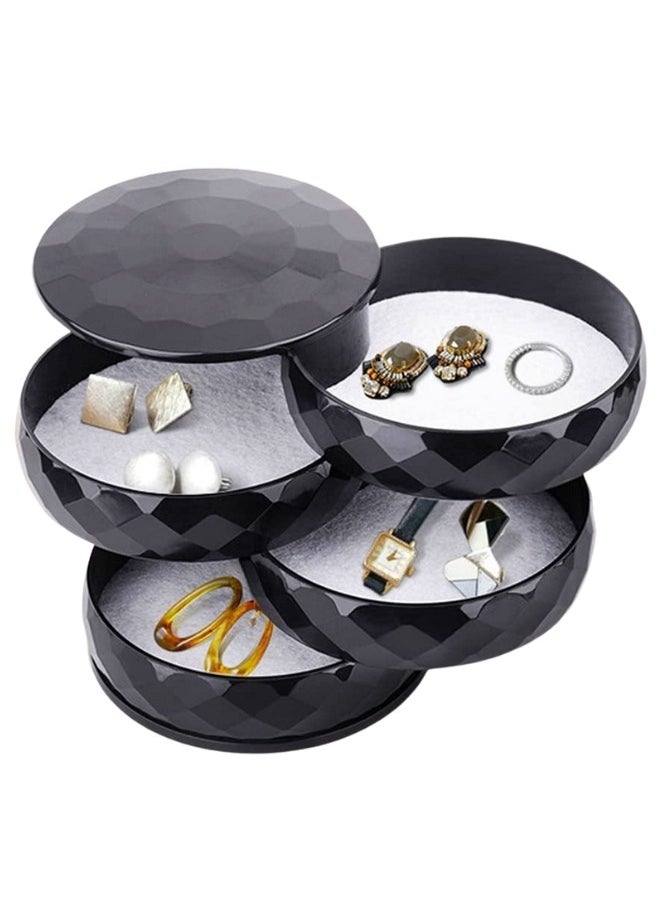 Generic 4-Tier 360 Degree Rotating Acrylic Jewelry Organizer with Stylish and Modern Design for Organizing and Storing Jewelry and Cosmetics - Black  - Image 1