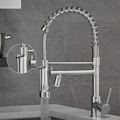 AIMADI Commercial Pull Down Kitchen Faucet Sprayer with LED Light,Single Handle Stainless Steel Kitchen Sink Faucets with Pull Down Sprayer,Suitable for Farmhouse Camper Laundry Rv Bar - Image 3