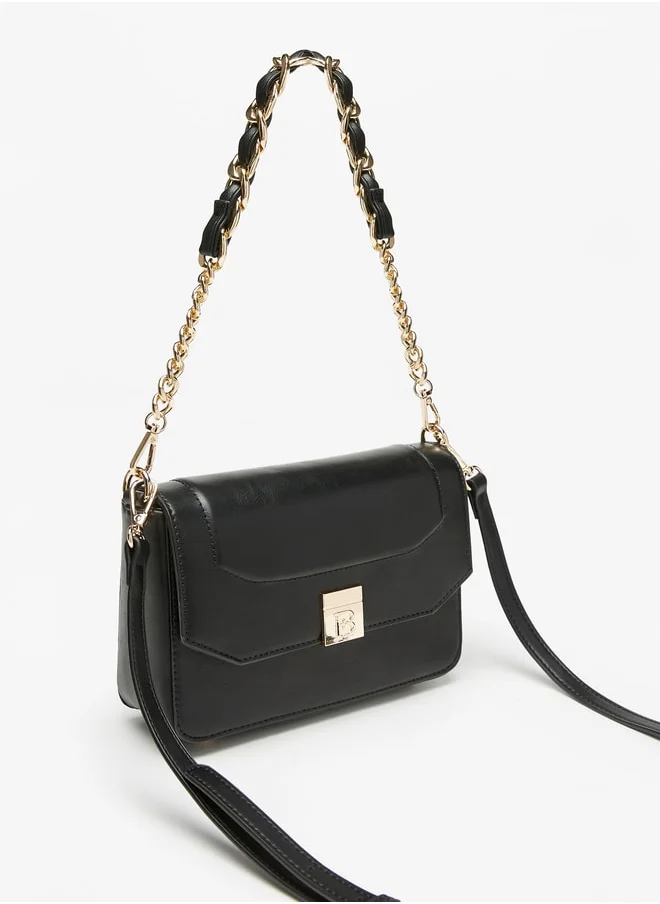 Flora Bella By Shoexpress Women's Flora Bell Solid Crossbody Bag With Magnetic Closure And Chain Strap
