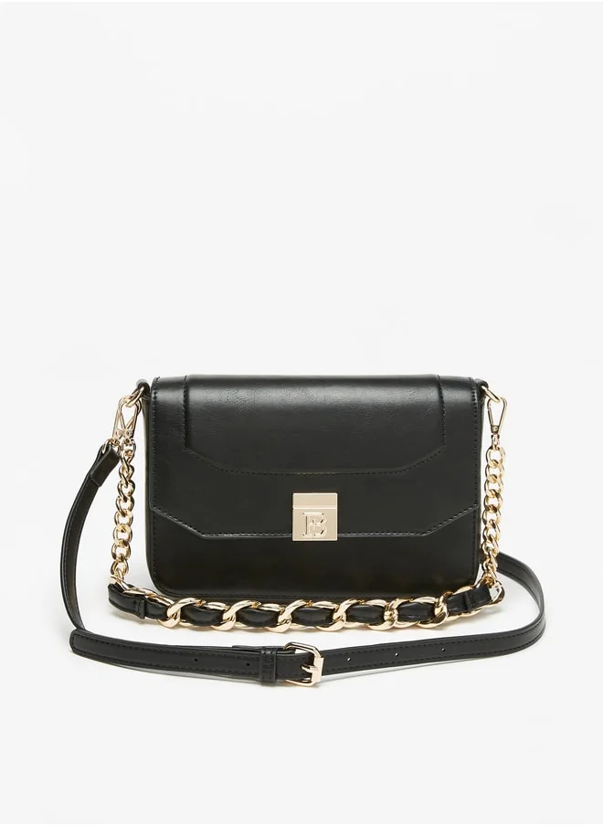 Flora Bella By Shoexpress Women's Flora Bell Solid Crossbody Bag With Magnetic Closure And Chain Strap