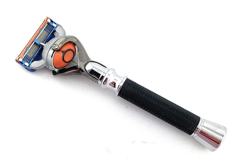 GBS Professional Shaving Razor 6in Long Handle and 1 Blade Black