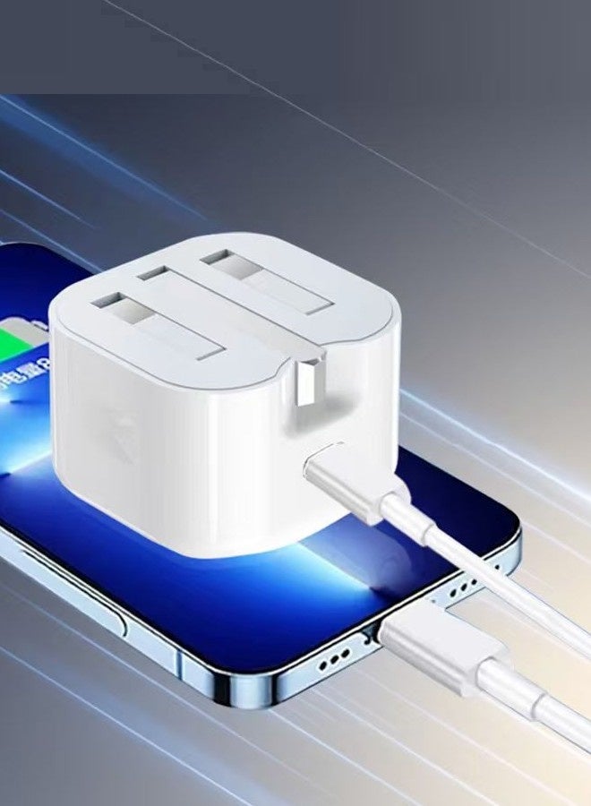ION 20W Type C charger. adapter type c supporting PD fast charging. fast charger type c with advanced overvoltage protection. Foldable and portable adapter charger. Mobile charger compatible with iPhones, Samsung, Huawei, Xiaomi, and many other devices. - Image 4