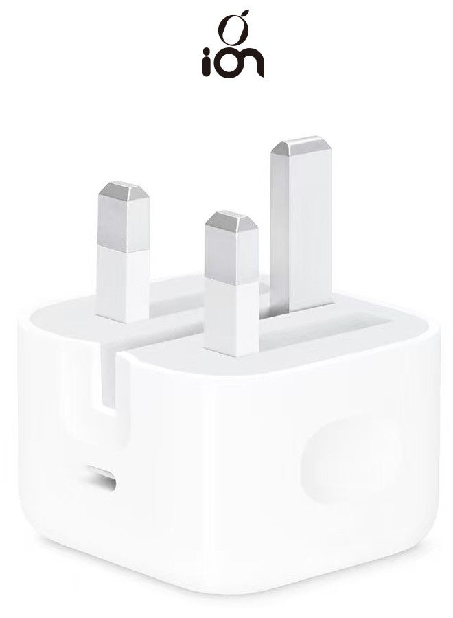 ION 20W Type C charger. adapter type c supporting PD fast charging. fast charger type c with advanced overvoltage protection. Foldable and portable adapter charger. Mobile charger compatible with iPhones, Samsung, Huawei, Xiaomi, and many other devices. - Image 1