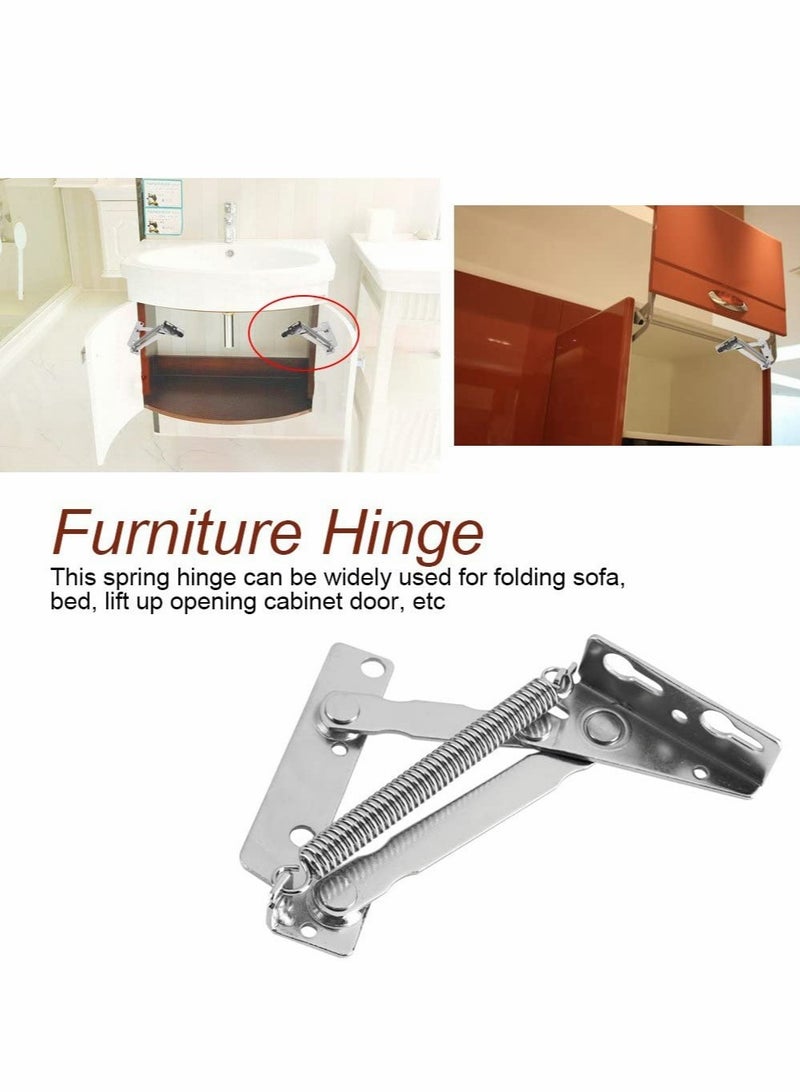 80 Degree Cabinet Door Hinge, 2PCS Lift Up Flap Top Door Hinges  Hydraulic Hinges Cabinet Hinge Folding Sofa Bed Spring Hinges for Kitchen Wardrobe Cupboard Cabinet Pneumatic Stop Support Max 10 kg  - Image 2